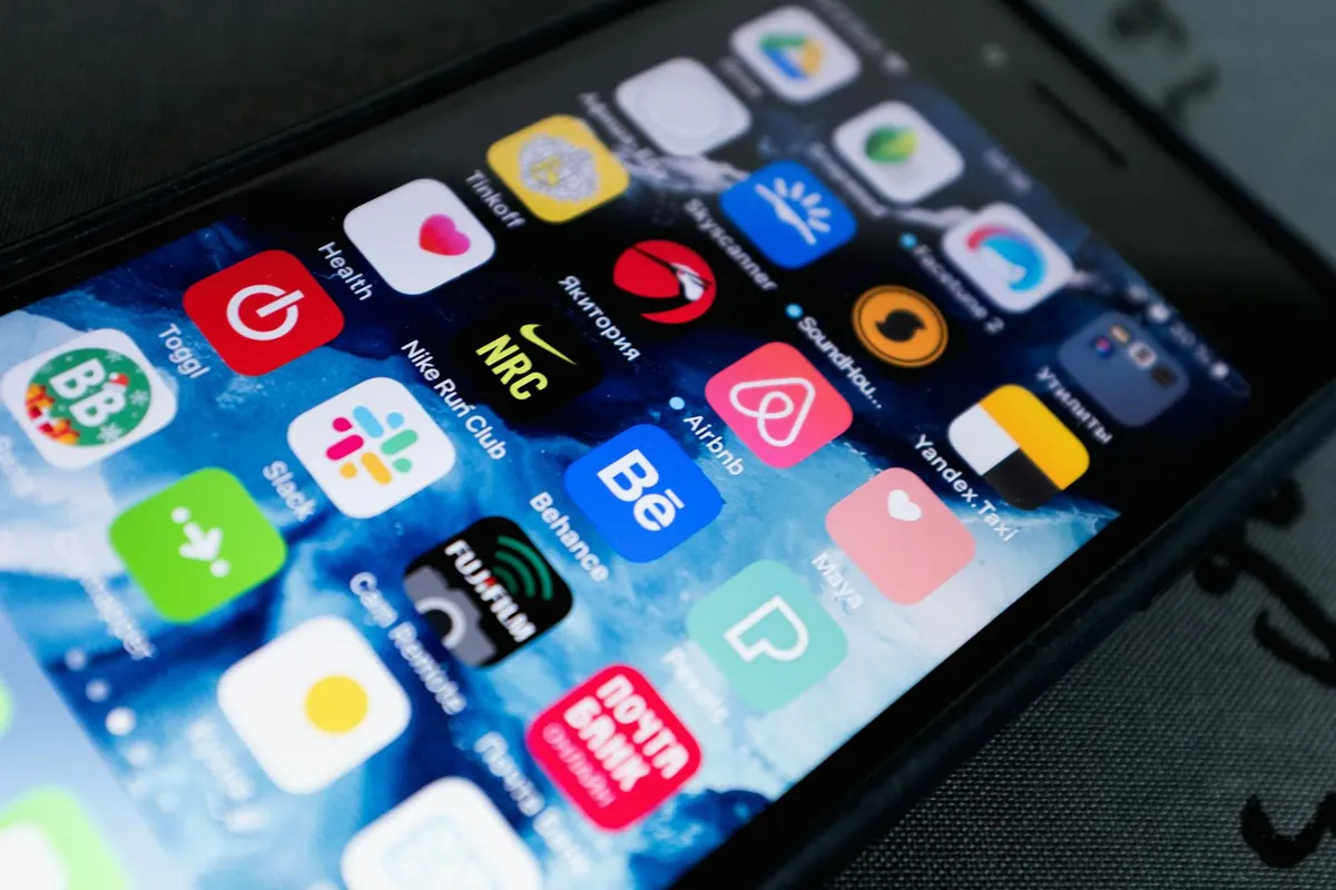 A smartphone displaying useful productivity apps